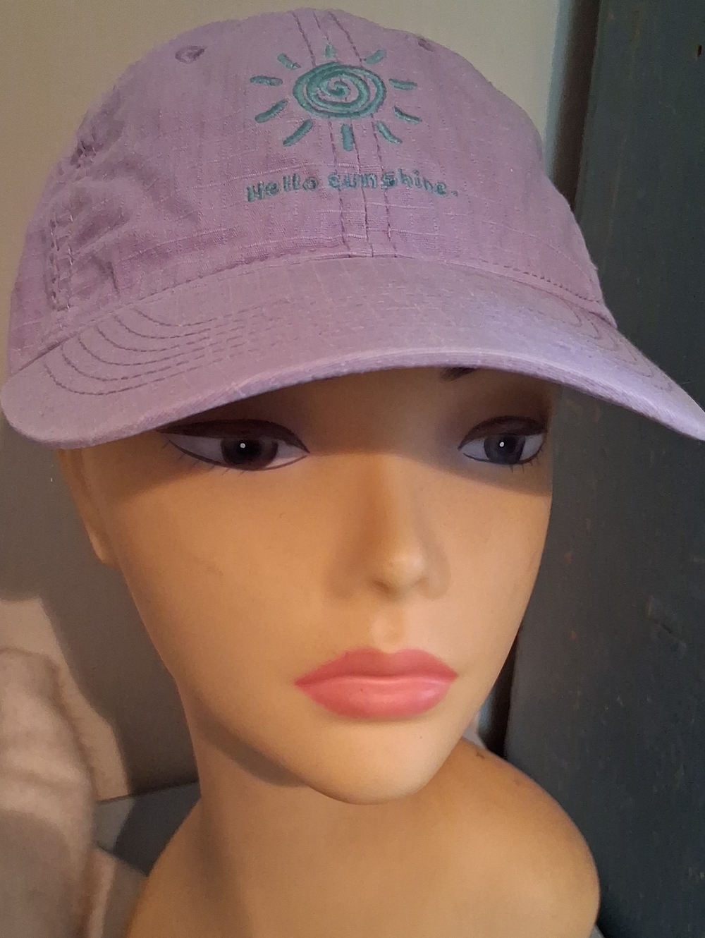 Womens Lavender 'Hello Sunshine' Baseball Cap